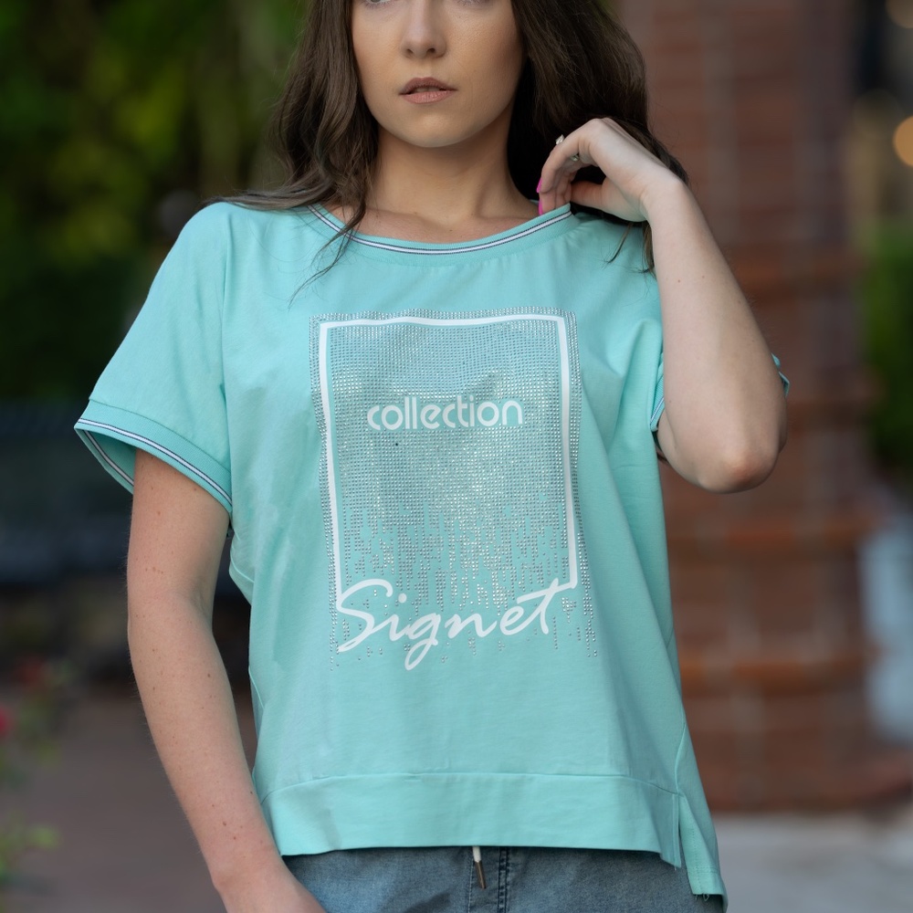 New Rhinestone T-Shirt, Shiny T-Shirt, Embellished T-Shirt Dazzling T-Shirt Casu
